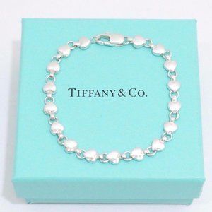 STUNNING Tiffany & Co. Sterling Silver Chain of Hearts Bracelet - 7" 2 sides 🩶